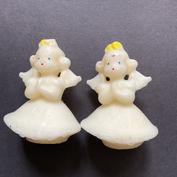 Vintage Christmas Angel Candles Set Holiday Decoration