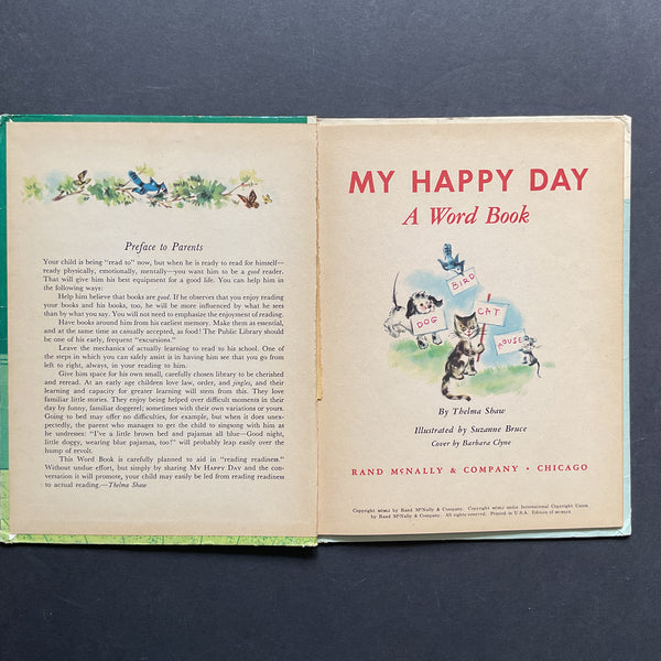 My Happy Day Word Book 1951 Rand McNally Elf Children’s