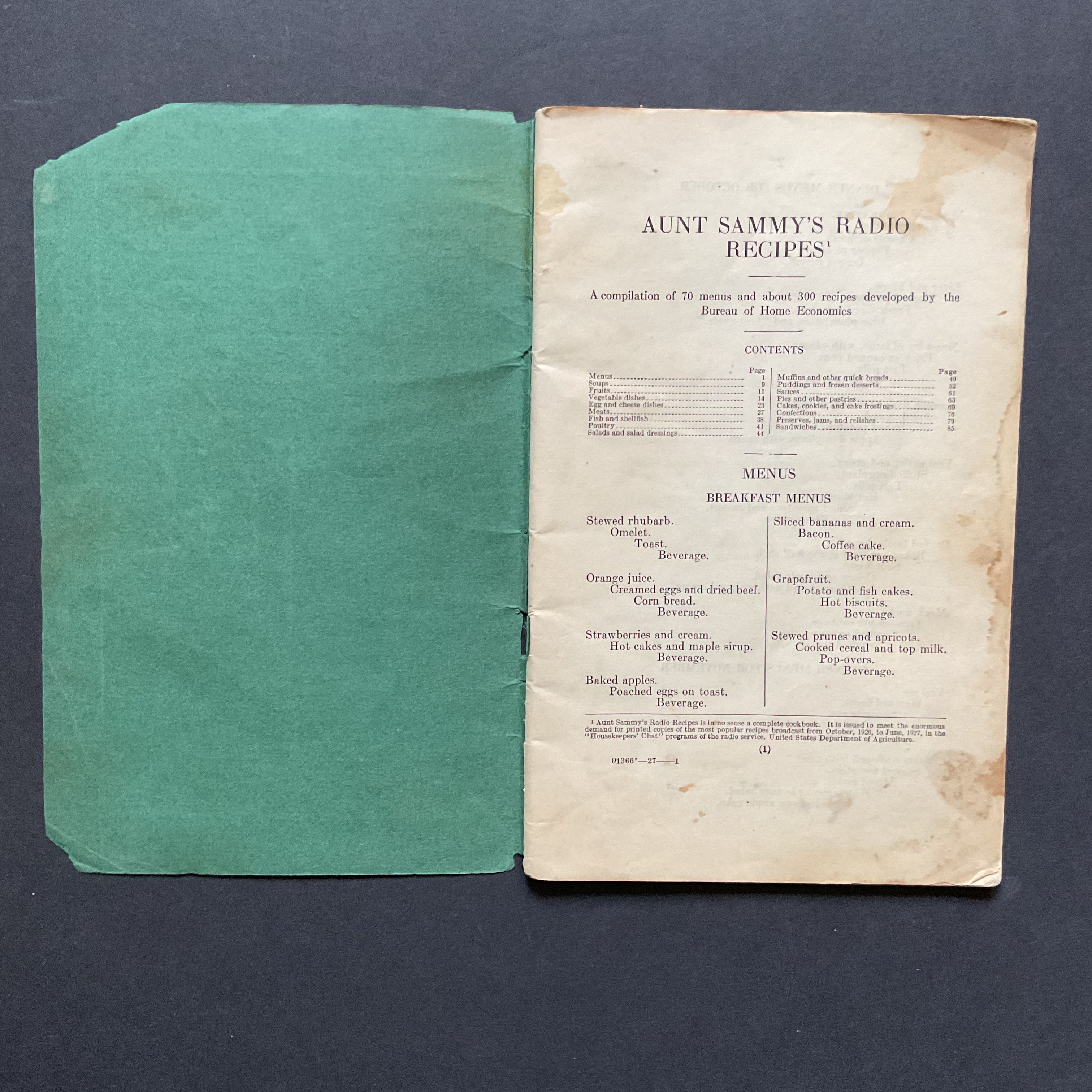 Aunt Sammy’s Radio Recipes 1927 Cookbook Recipe Book - Avid Vintage