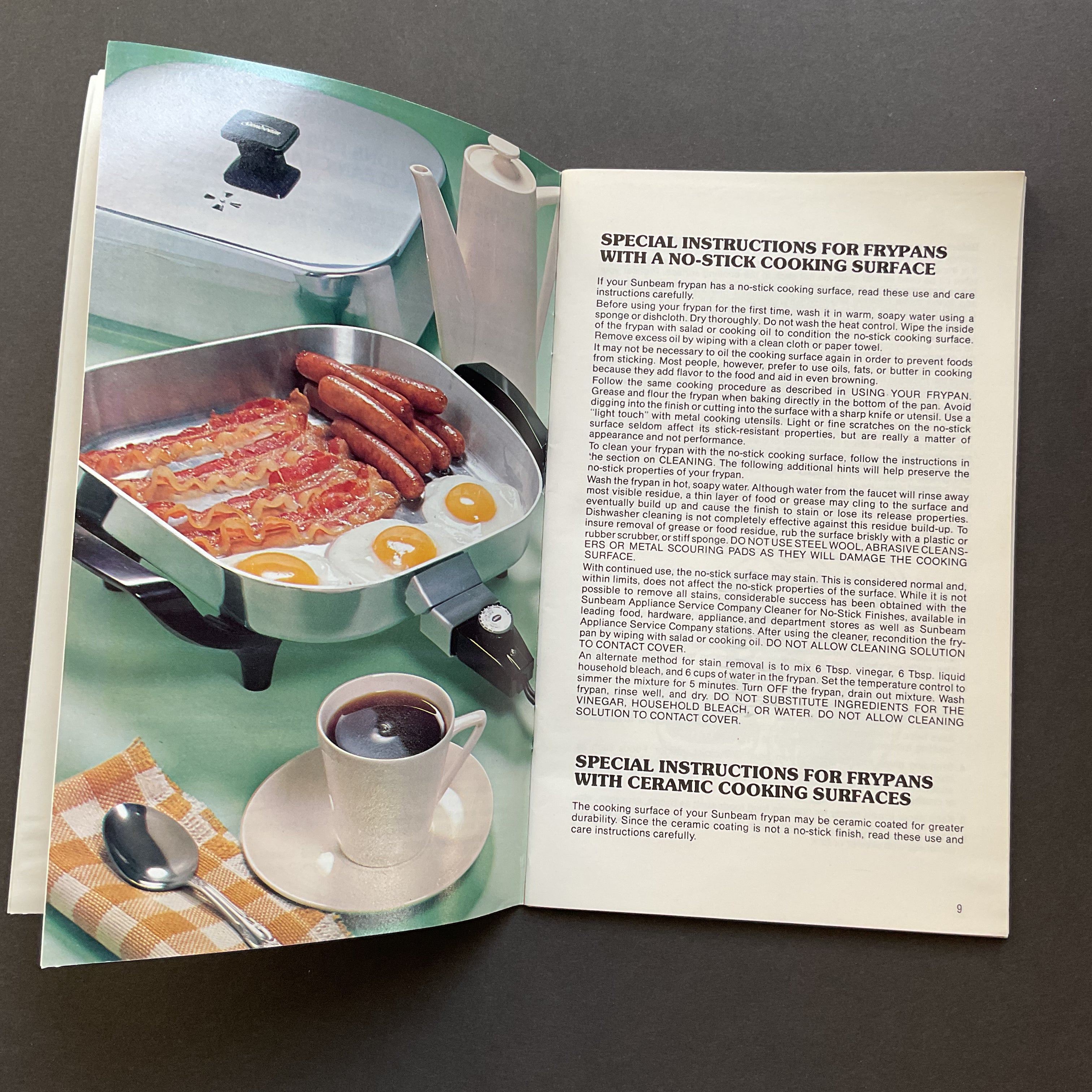 Vintage 1978 Cookbook Sunbeam Frypan Recipes and Instructions Book