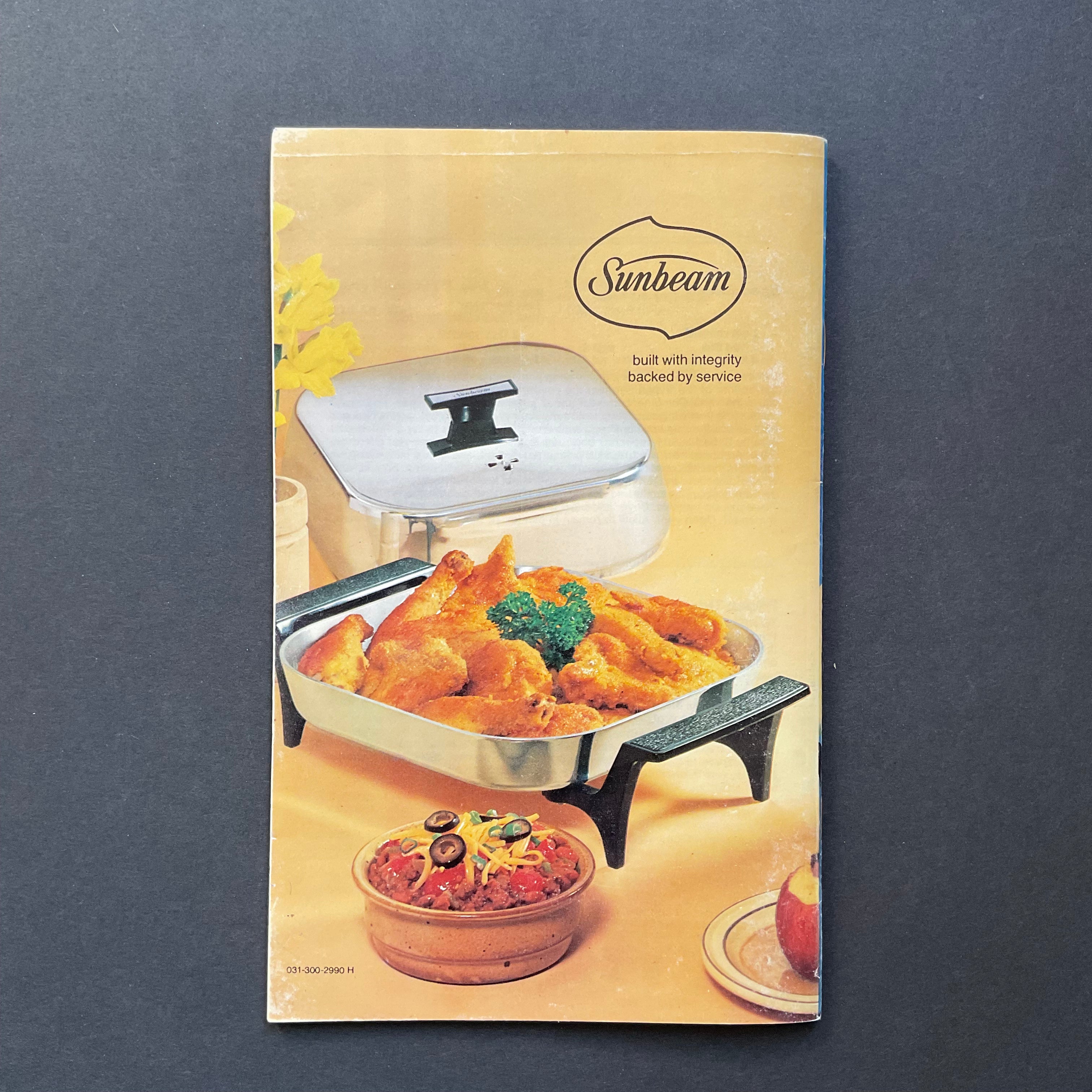 Vintage 1978 Cookbook Sunbeam Frypan Recipes and Instructions Book