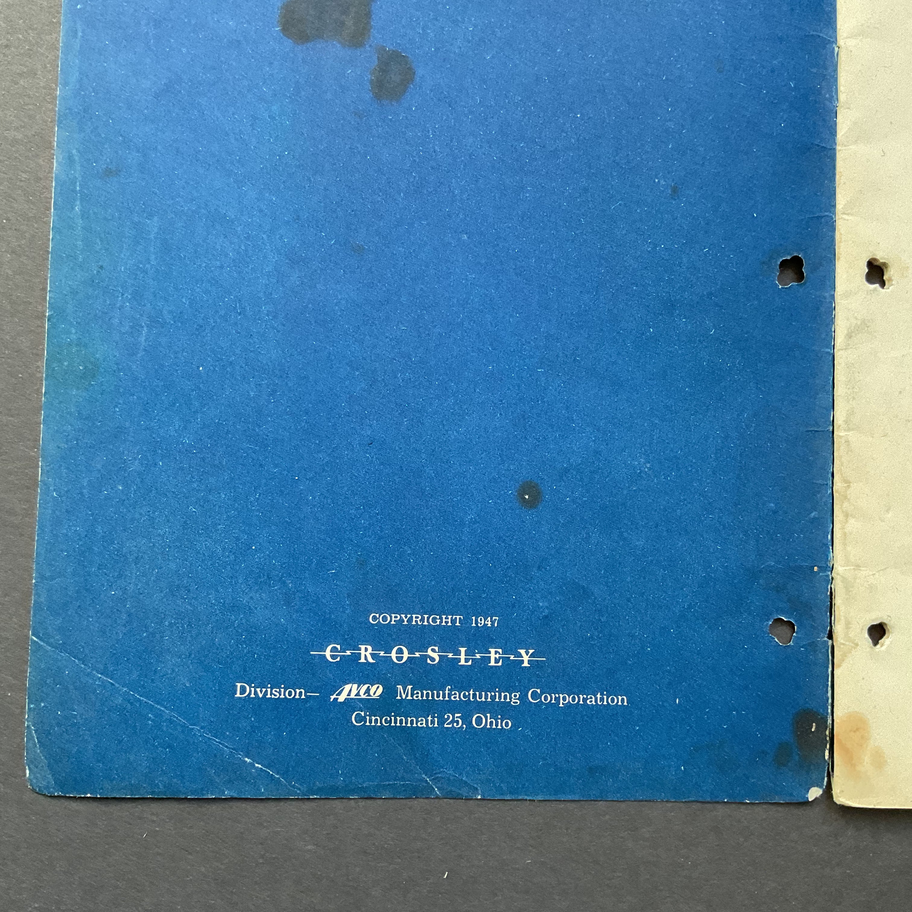 Vintage Crosley Frostmaster Deep Freeze 1947 Instruction Book - Avid Vintage