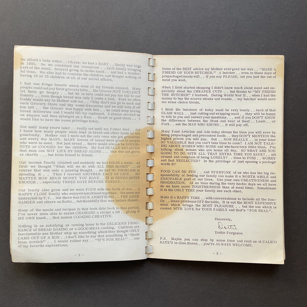 Vintage Recipe Book 1969 Calico Kate’s Cookbook Glen Haven Colorado