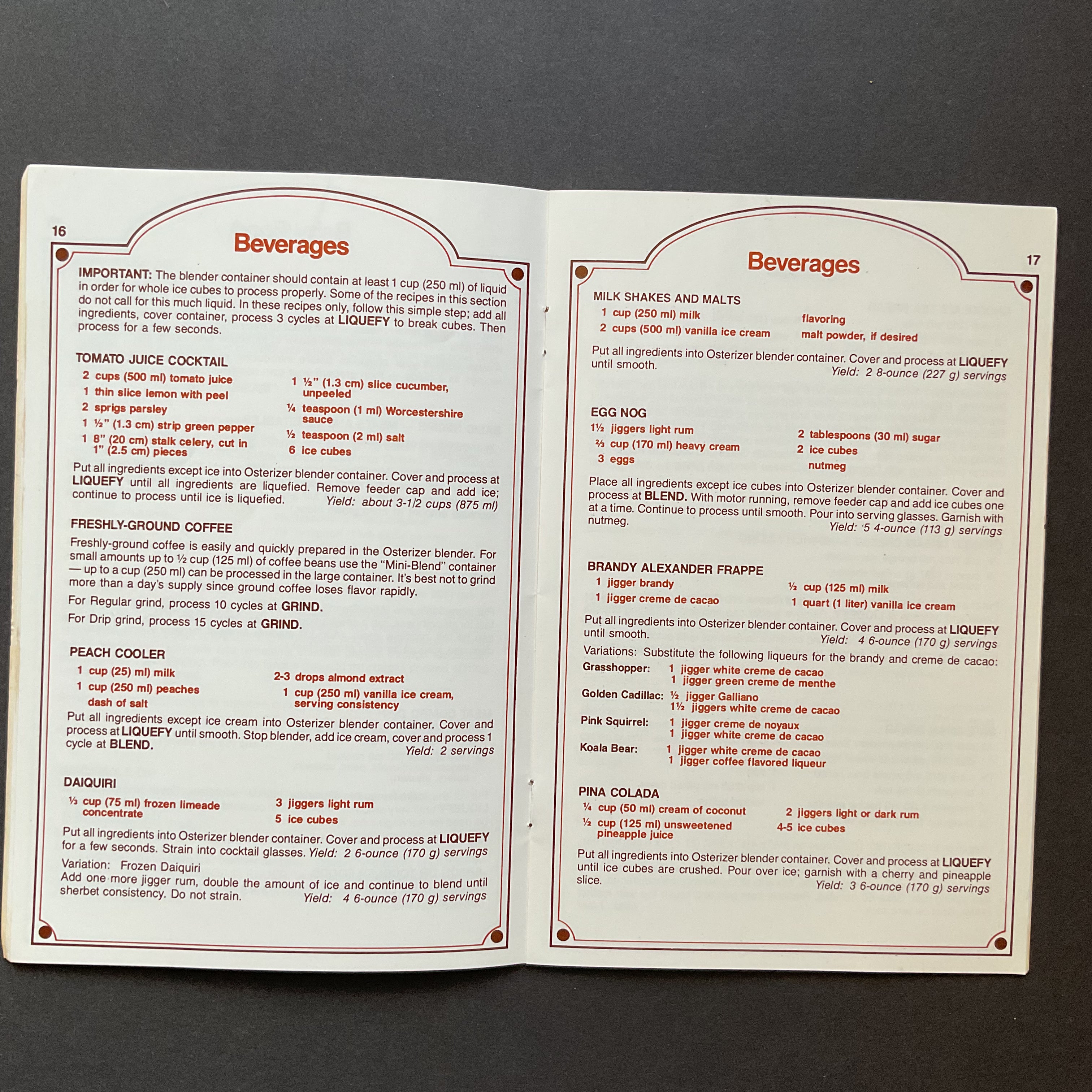 Vintage Recipe Book 1980 Osterizer Blender Creative Cookery Cookbook