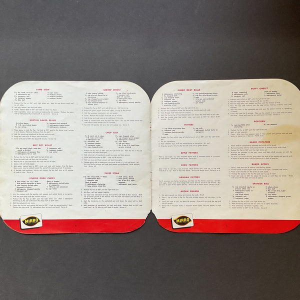 Vintage 1960s Mirro Matic Electric Fry Pan Instructions and Recipe Booklet