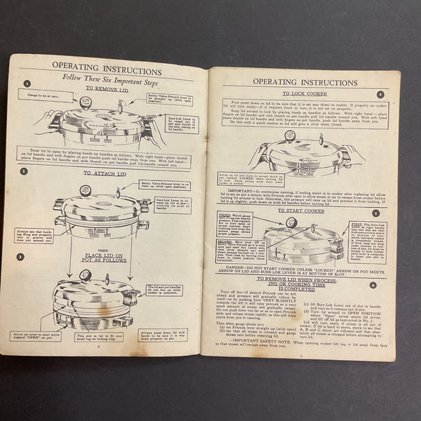 Vintage 1930s Cookbook Health Pressure Cooker Instructions Recipe Book