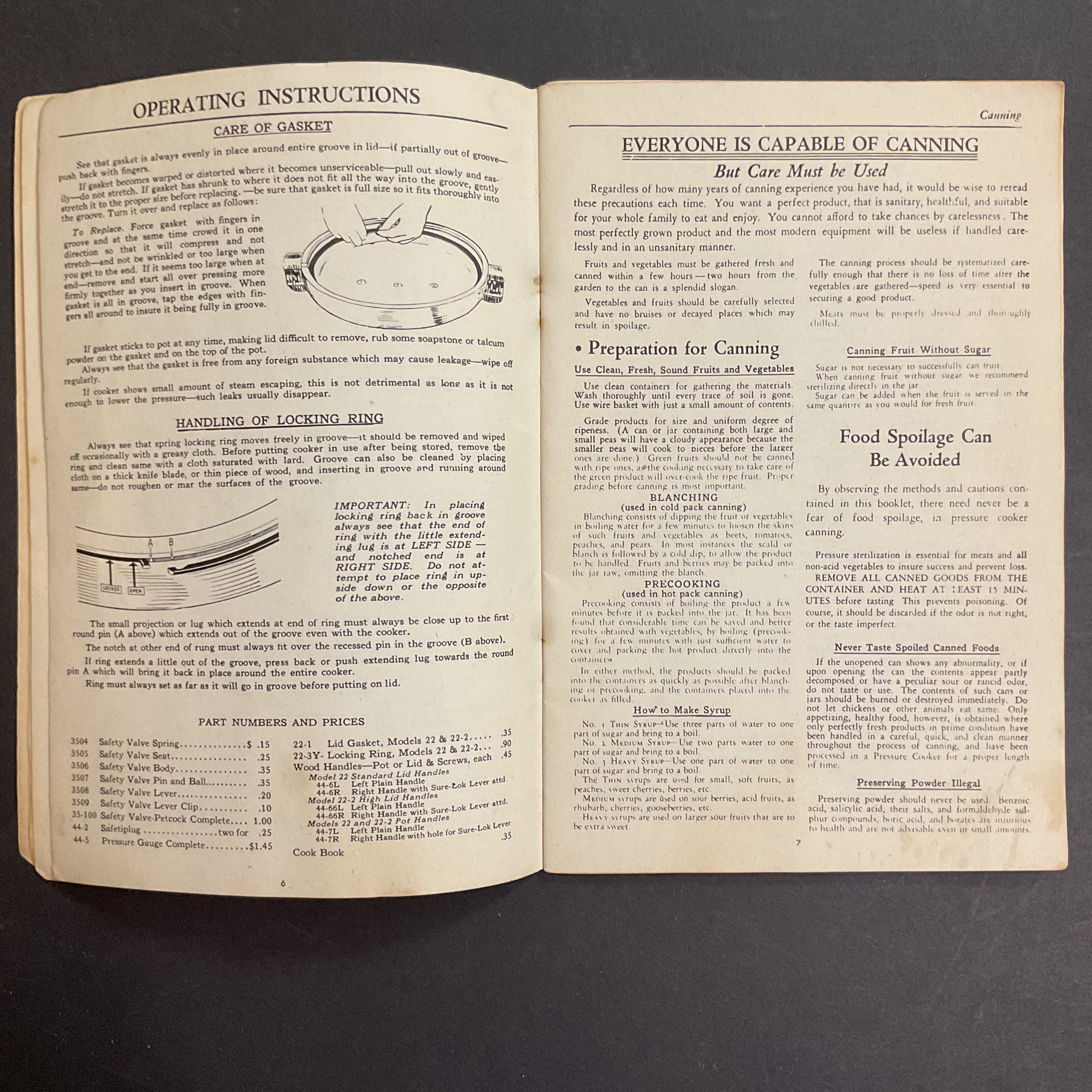 Vintage 1930s Cookbook Health Pressure Cooker Instructions Recipe Book