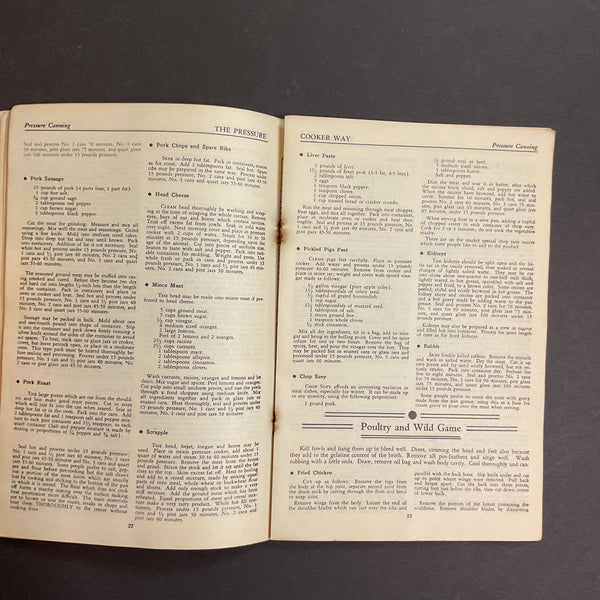 Vintage 1930s Cookbook Health Pressure Cooker Instructions Recipe Book