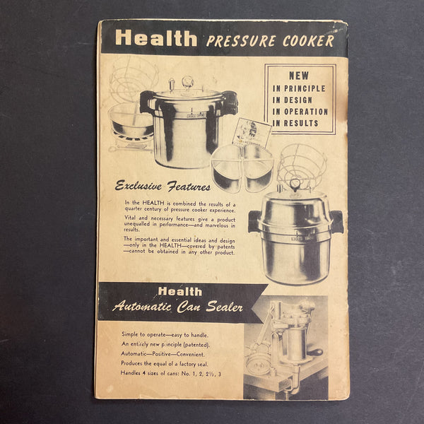 Vintage 1930s Cookbook Health Pressure Cooker Instructions Recipe Book