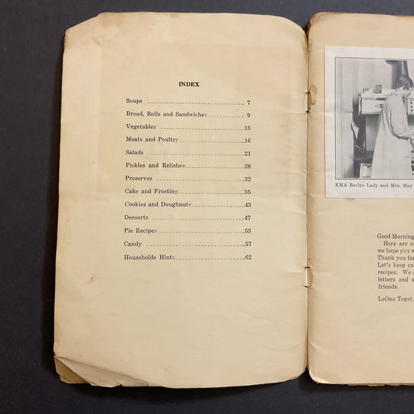Vintage 1920s Cookbook KMA Radio Recipes Shenandoah Iowa