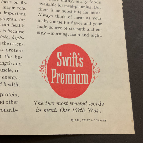 Vintage 1962 Cookbook Swift’s Premium Recipe Booklet by Martha Logan
