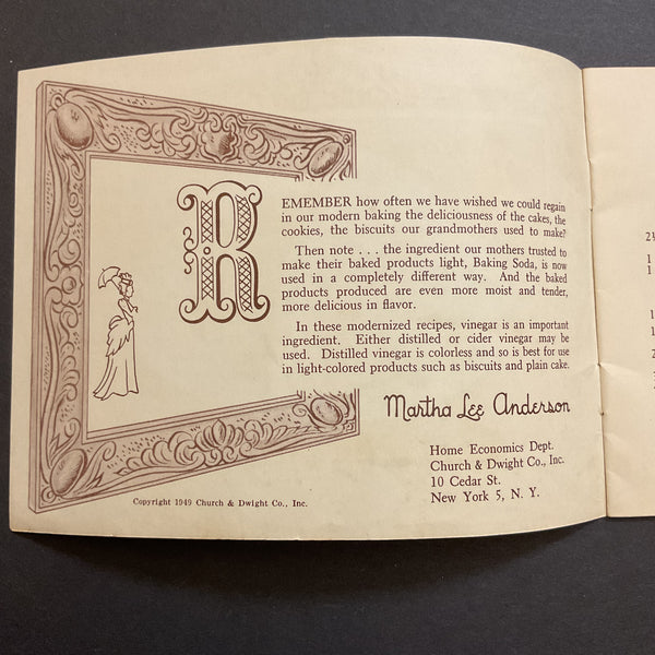 Vintage 1949 New Fashioned Old Fashioned Recipes Booklet