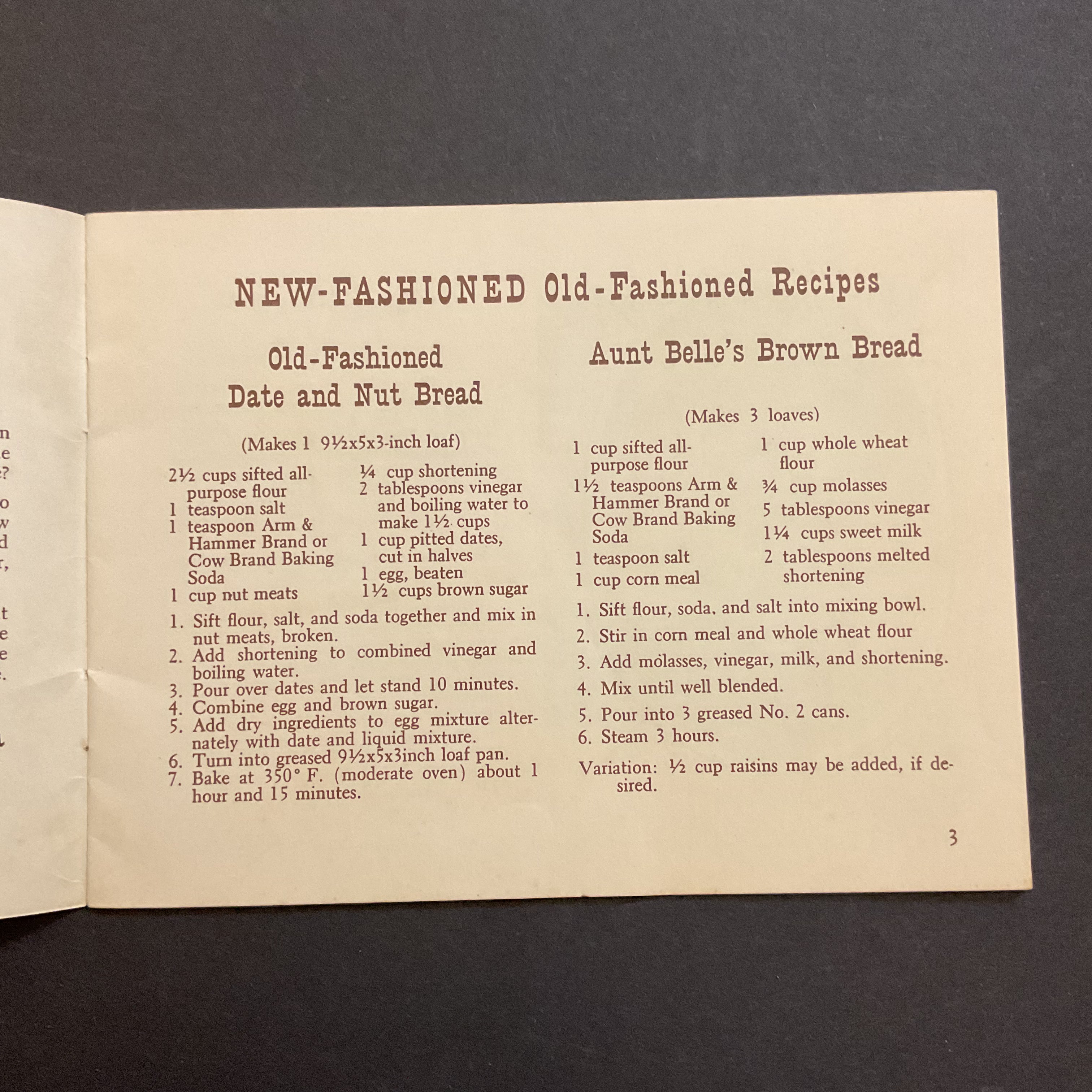 Vintage 1949 New Fashioned Old Fashioned Recipes Booklet