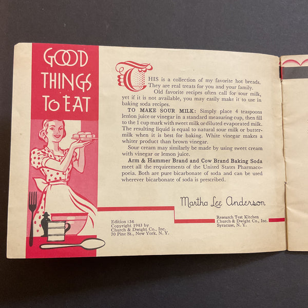 Good Things to Eat Vintage 1943 Recipe Booklet Martha Lee Anderson