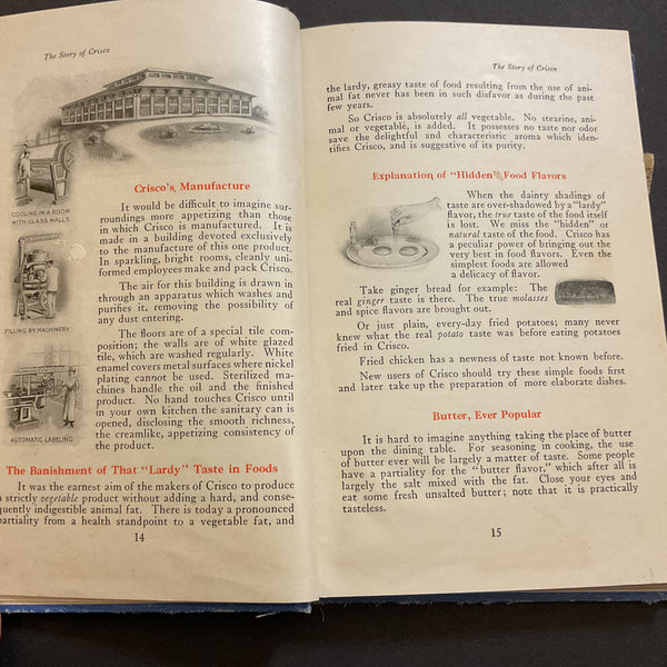 A Calendar of Dinners with 615 Recipes and The Story of Crisco 1920 Book