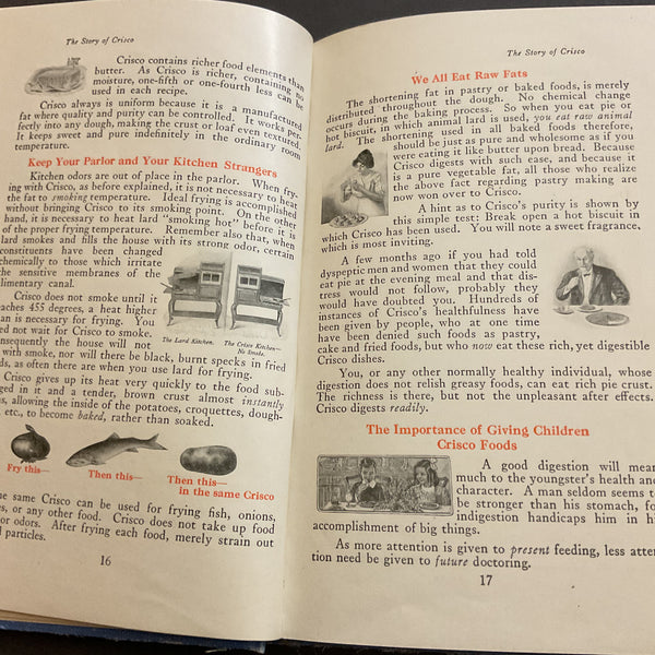 A Calendar of Dinners with 615 Recipes and The Story of Crisco 1920 Book