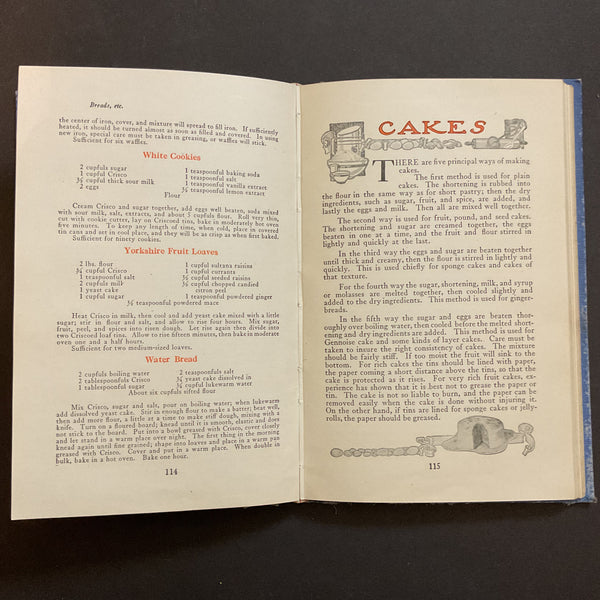 A Calendar of Dinners with 615 Recipes and The Story of Crisco 1920 Book