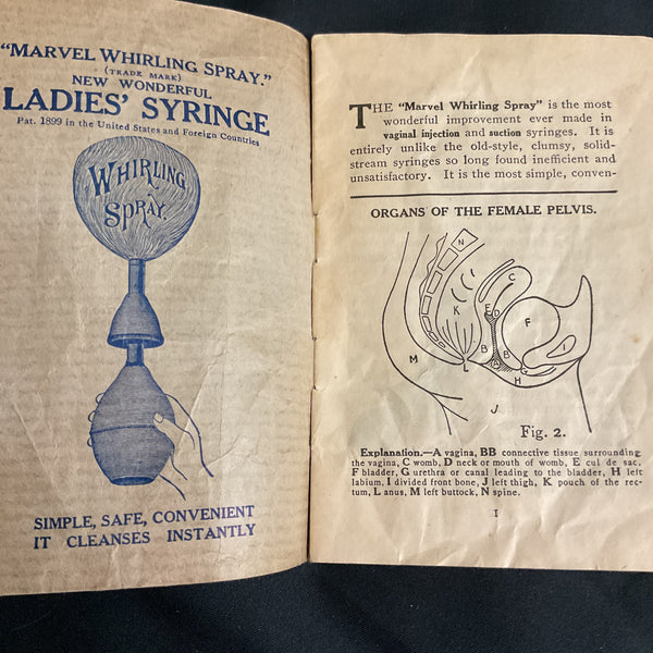 Vintage 1900s Booklet Marvel Syringe Whirling Spray Womens Hygiene Tool
