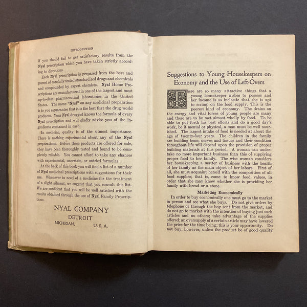 Vintage Nyal Cookbook 1916 Hardcover Recipe Book