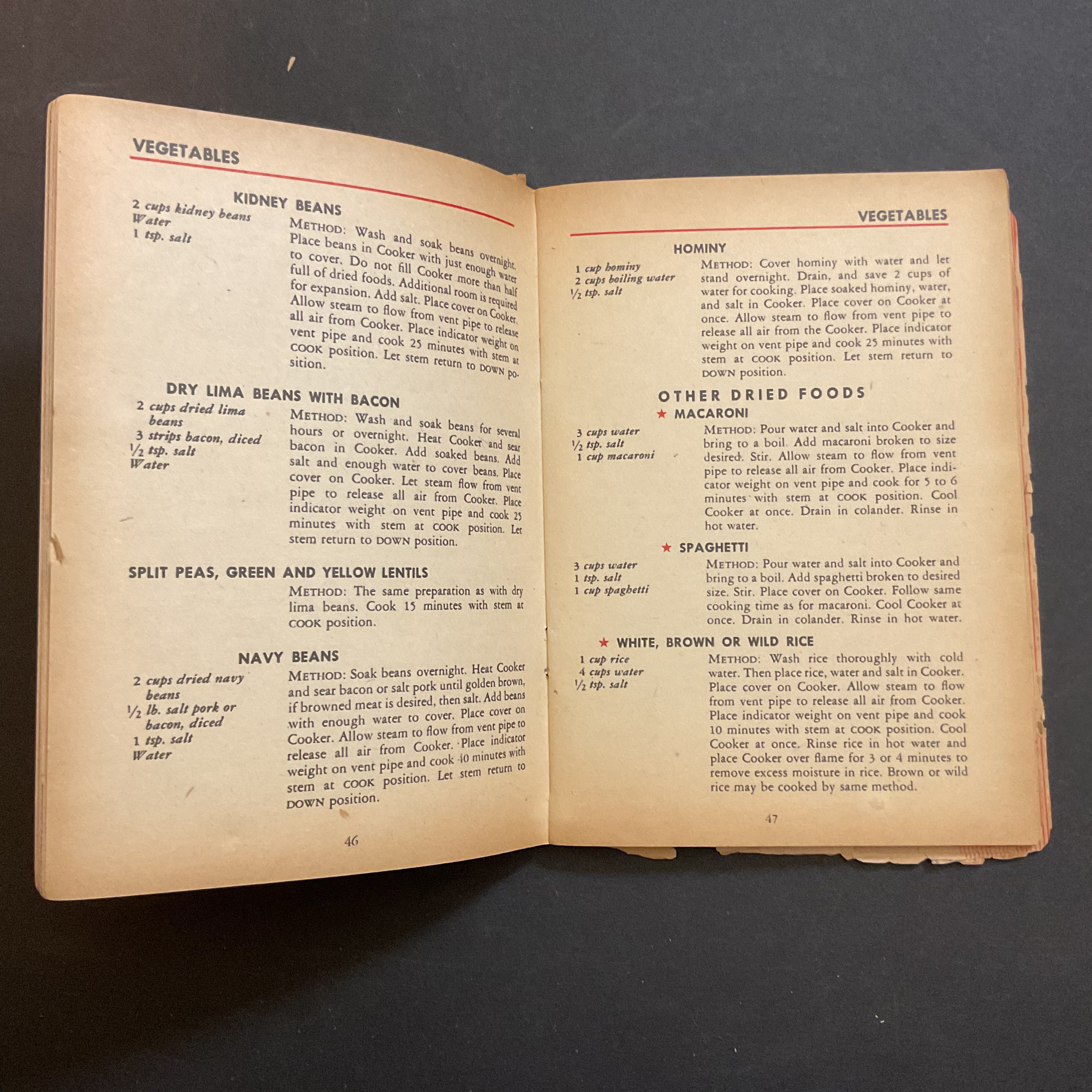 Vintage 1946 Cookbook Presto Pressure Cooker Recipe Book