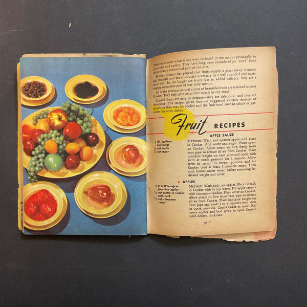 Vintage 1946 Cookbook Presto Pressure Cooker Recipe Book