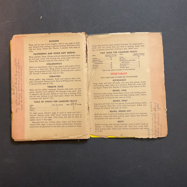 Vintage 1946 Cookbook Presto Pressure Cooker Recipe Book