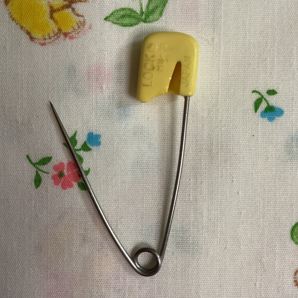 3 Vintage Baby Diaper Pins Yellow Japan