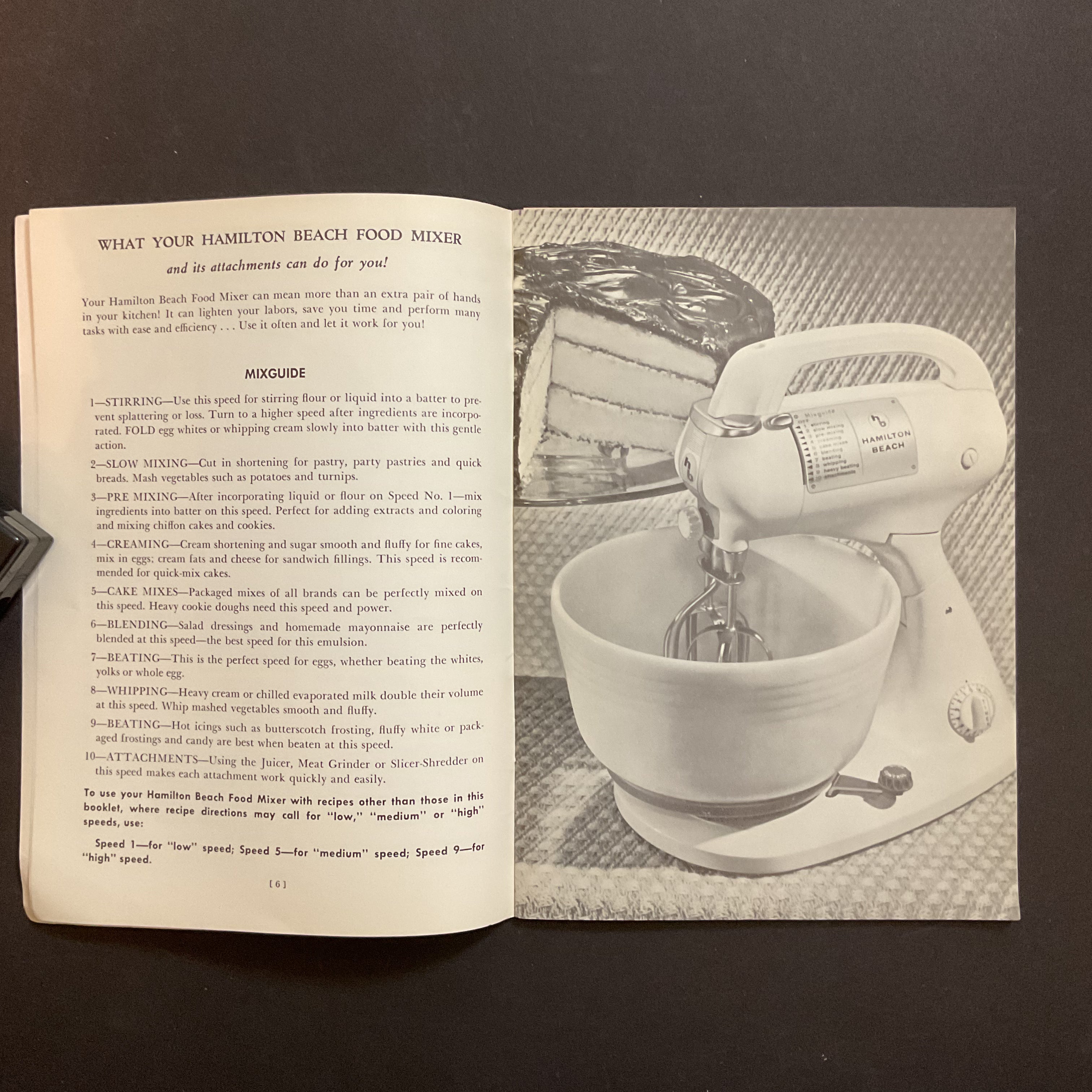 Hamilton Beach Model K Food Mixer Instructions and Recipe Book