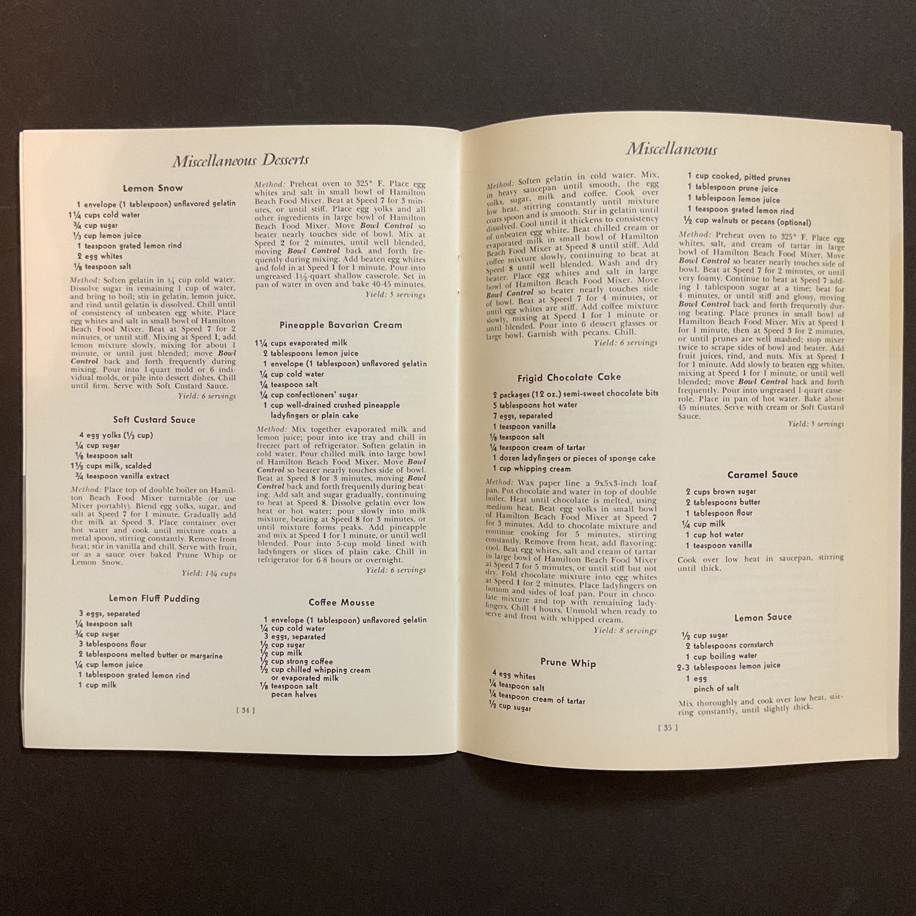 Hamilton Beach Model K Food Mixer Instructions and Recipe Book