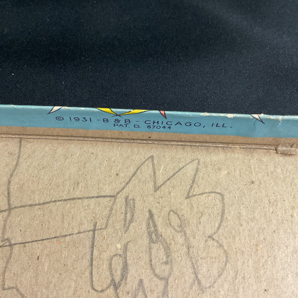 Vintage 1931 Baby Shoe Box J.C. Penney Nursery Scene