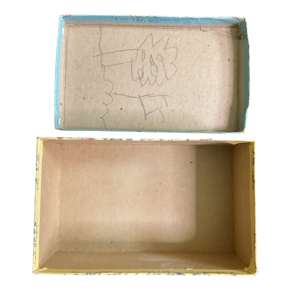 Vintage 1931 Baby Shoe Box J.C. Penney Nursery Scene