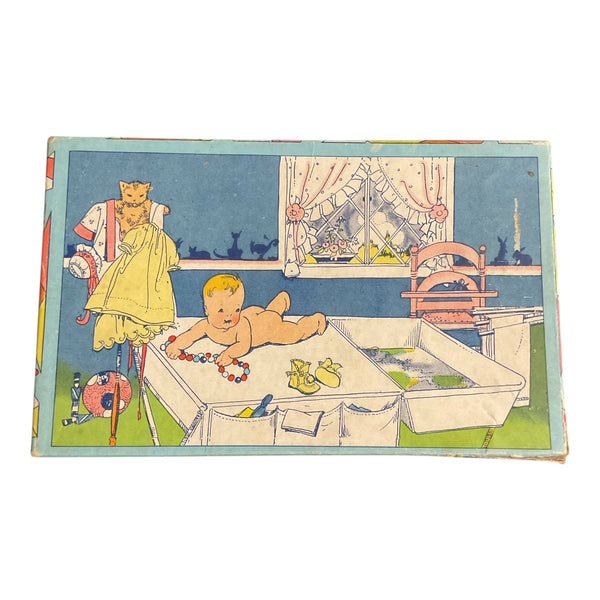 Vintage 1931 Baby Shoe Box J.C. Penney Nursery Scene