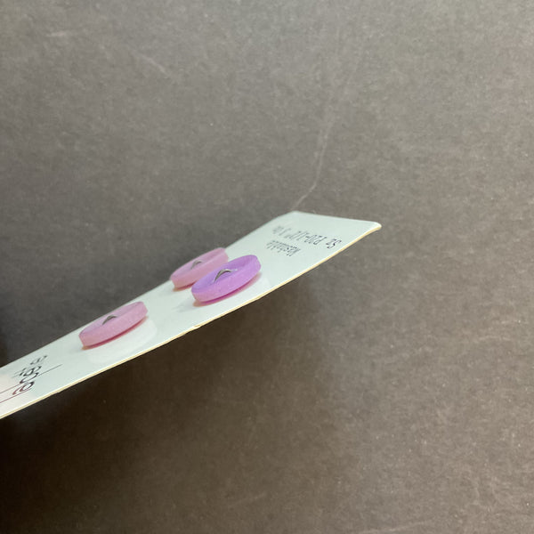 Vintage La Petite 1/2 Purple Plastic 2 Hole Buttons 3 on Card