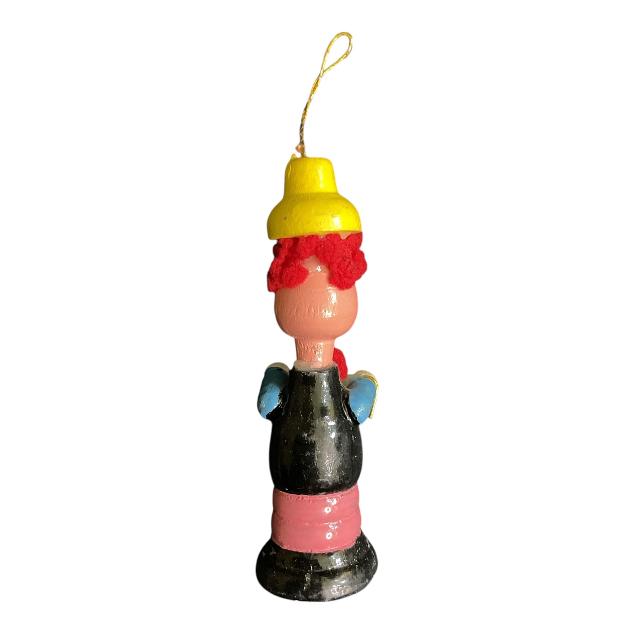 Vintage Wooden Clown Christmas Ornament Nueman 1979