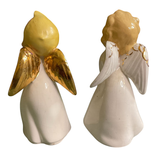 Vintage Kissing Angels Ceramic Christmas Figurines