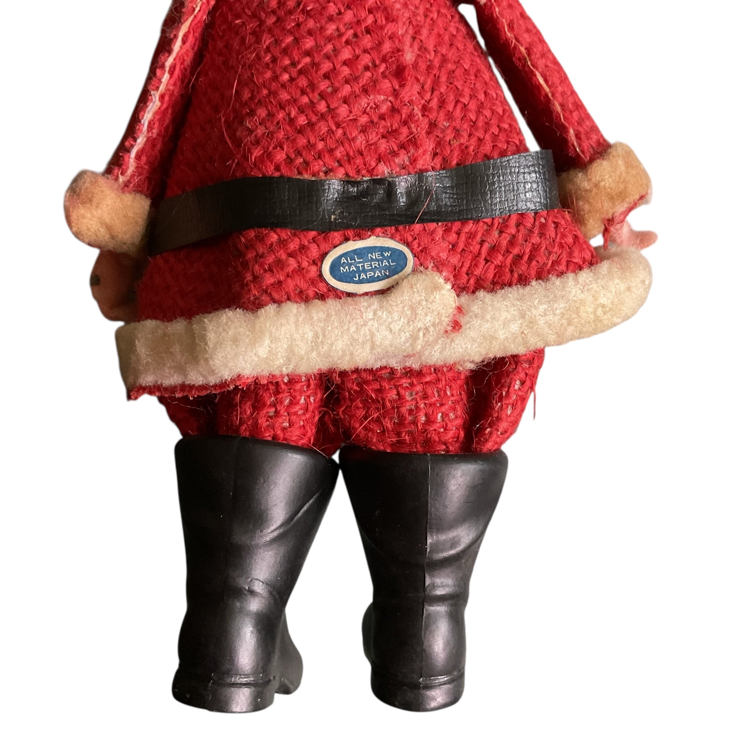 Vintage Santa Claus Christmas Ornament White and Red Burlap Japan - Avid Vintage