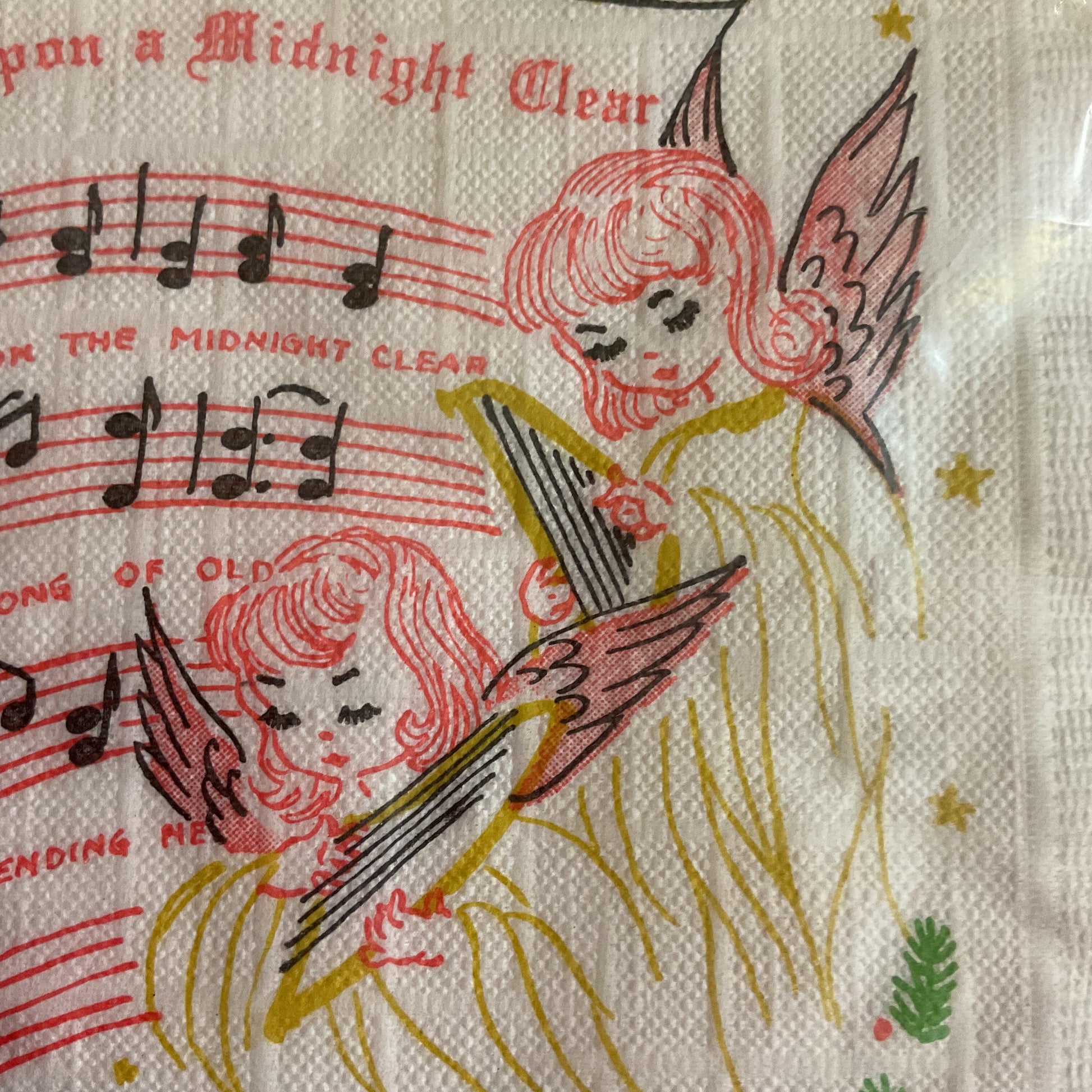 Vintage Songs of Christmas 24 Napkins Angels Manger Scene - Avid Vintage