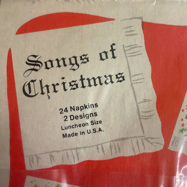 Vintage Songs of Christmas 24 Napkins Angels Manger Scene