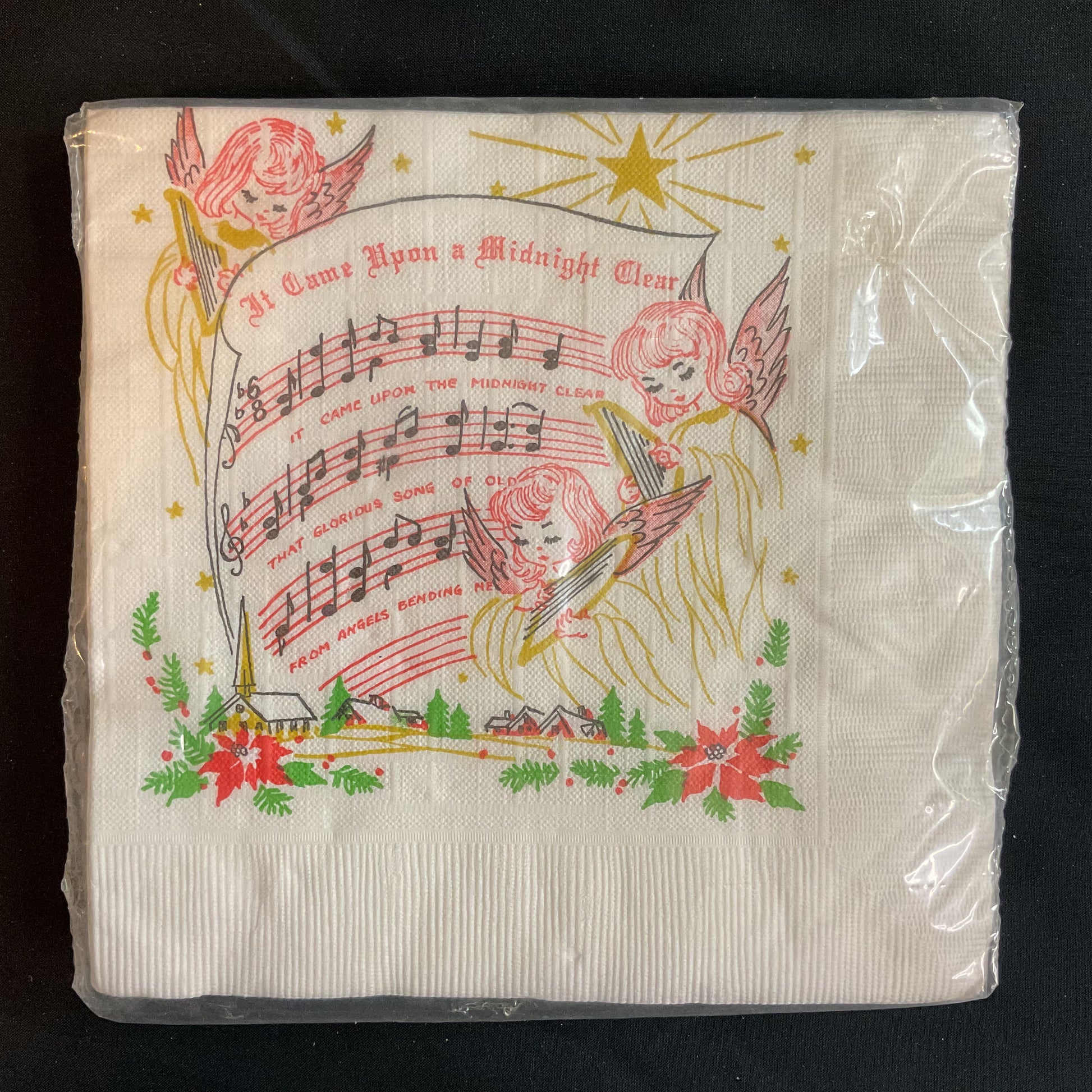 Vintage Songs of Christmas 24 Napkins Angels Manger Scene - Avid Vintage