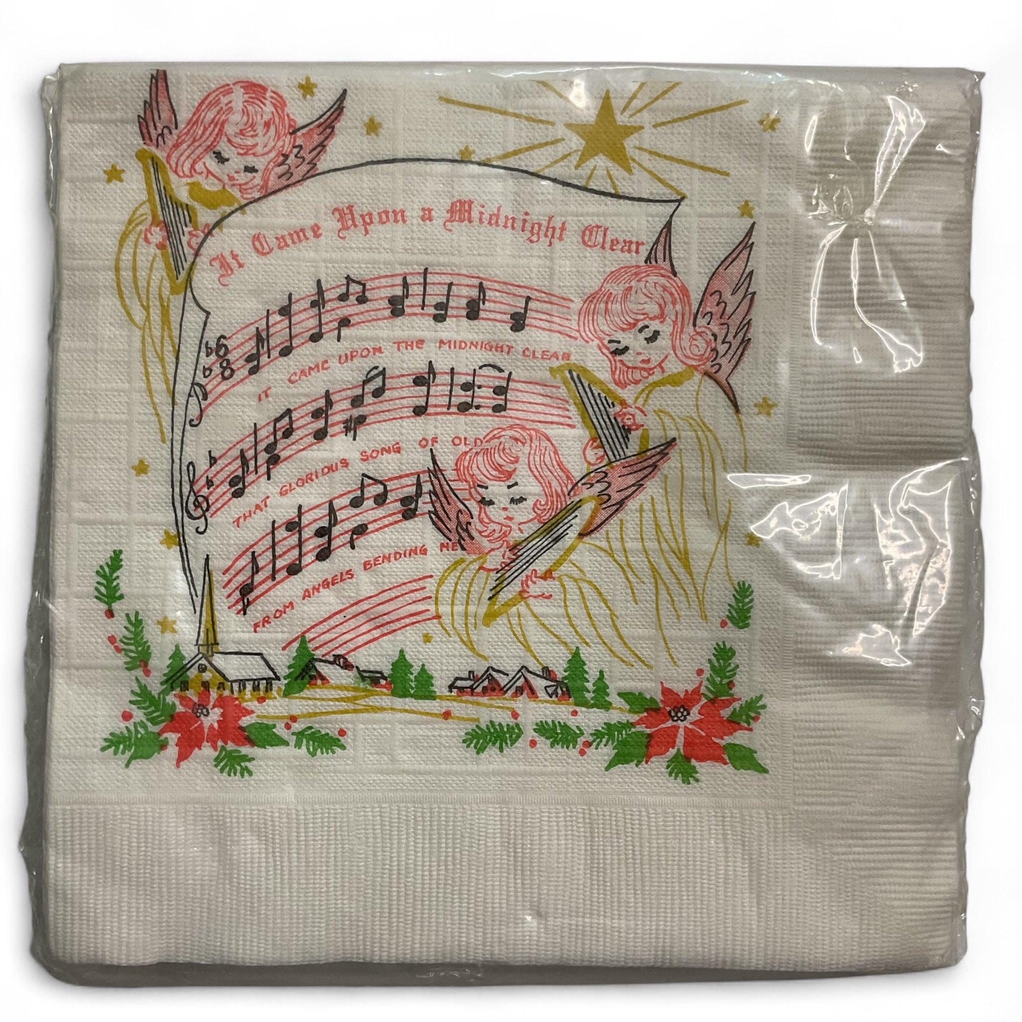 Vintage Songs of Christmas 24 Napkins Angels Manger Scene - Avid Vintage