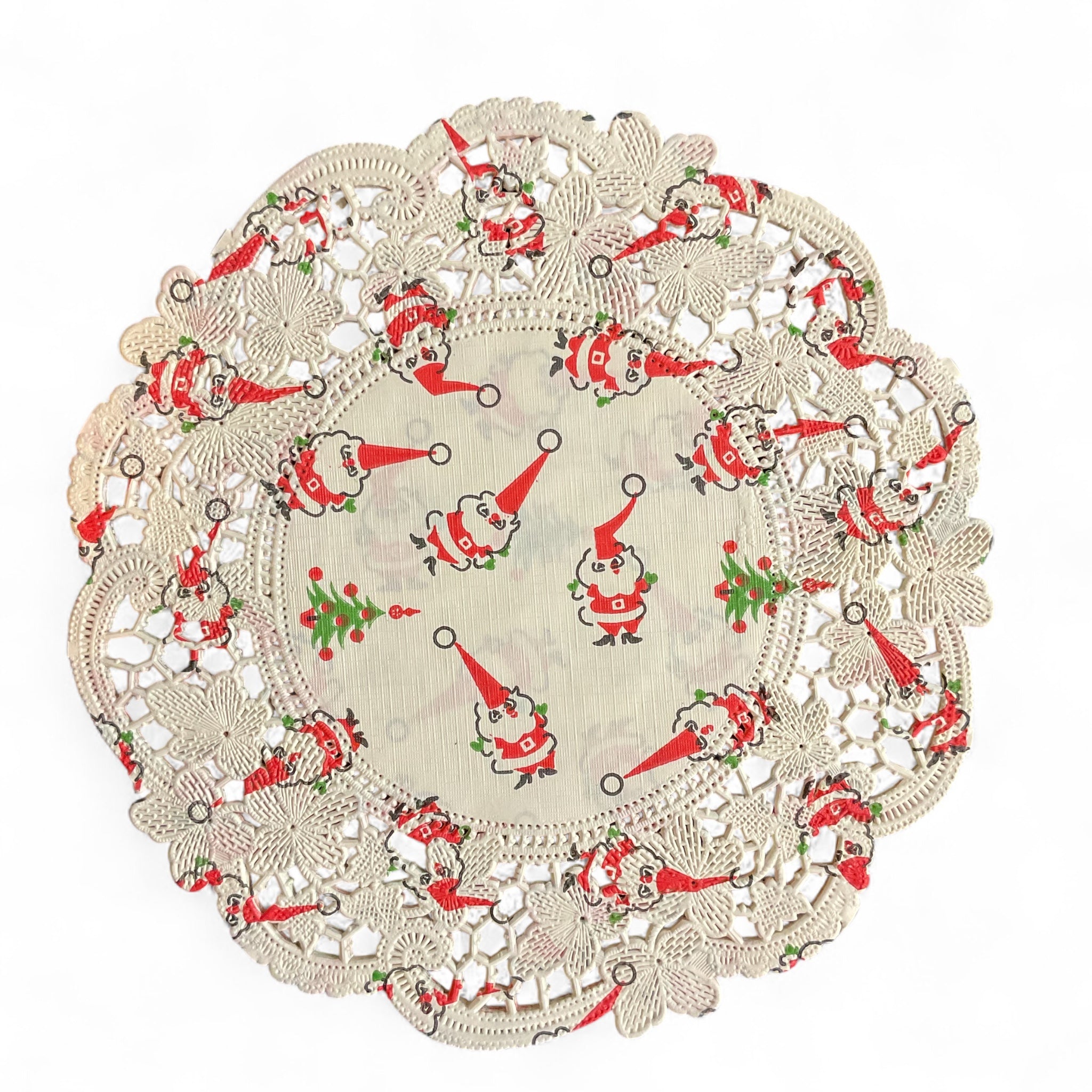 Vintage Santa Claus Paper Christmas Doilies 6 Inch Hallmark