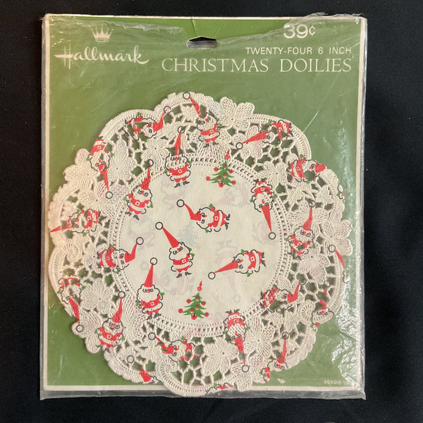 Vintage Santa Claus Paper Christmas Doilies 6 Inch Hallmark