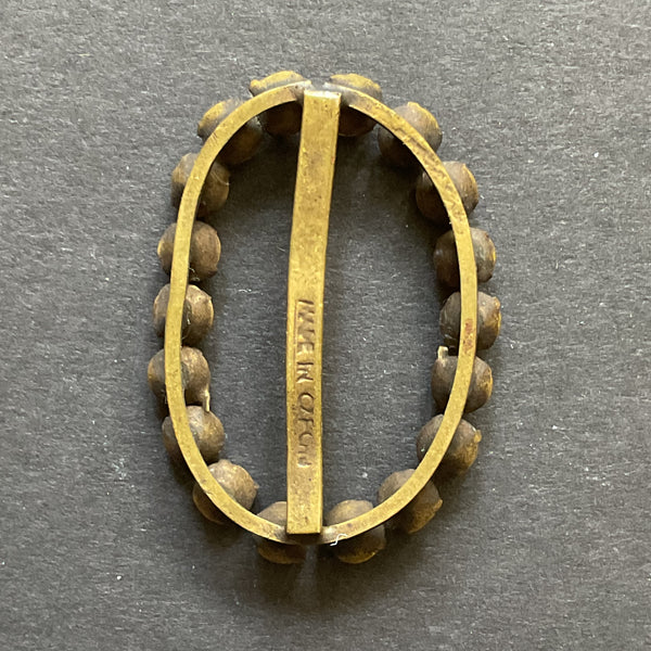 Vintage Czech Rhinestone and Faux Pearl Buckle or Scarf Slide