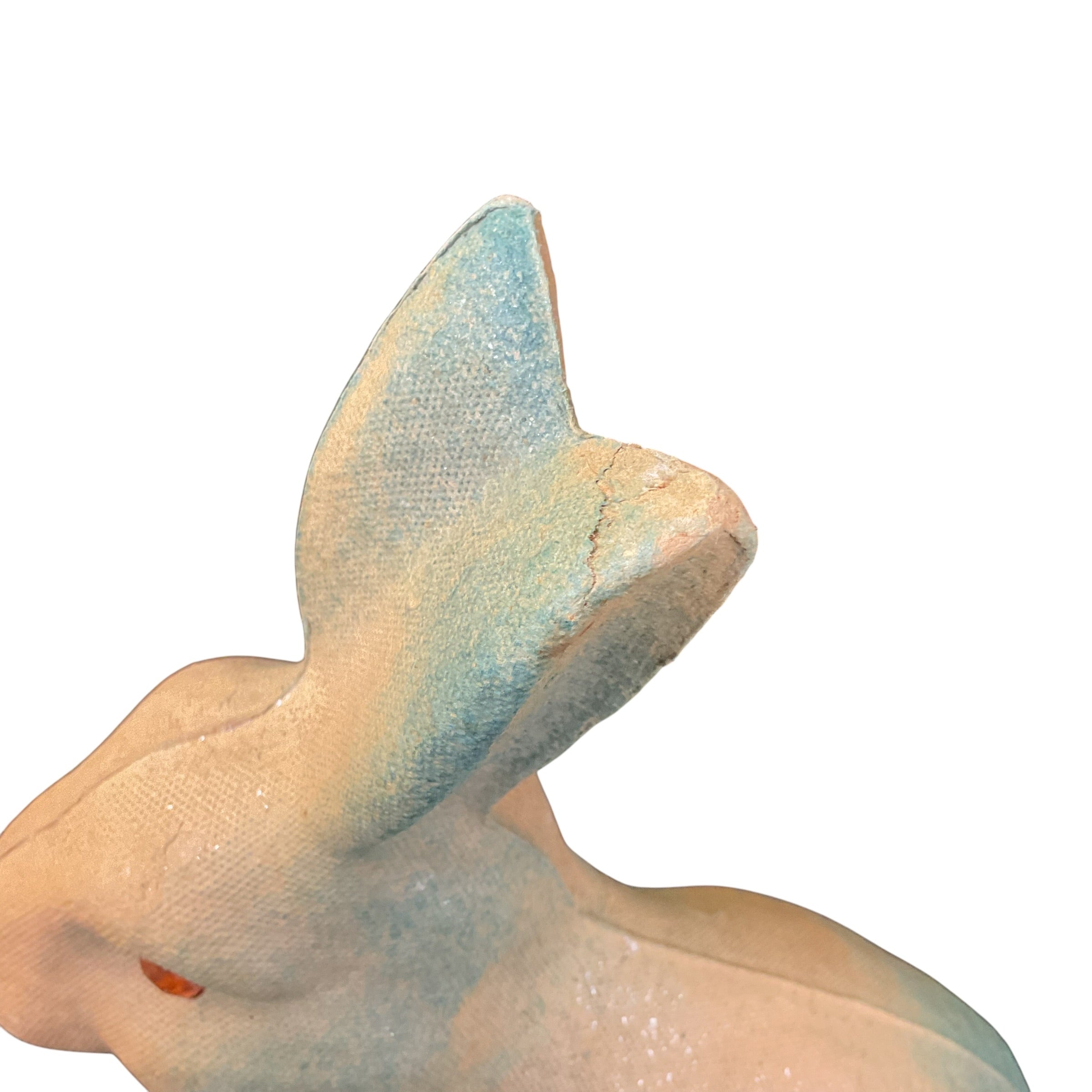 Vintage Paper Mache Easter Bunny Figurine Large Blue Drake Process