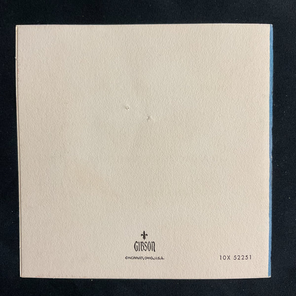 Vintage Unused Gibson Flocked Christmas Card Little Angel and Birds