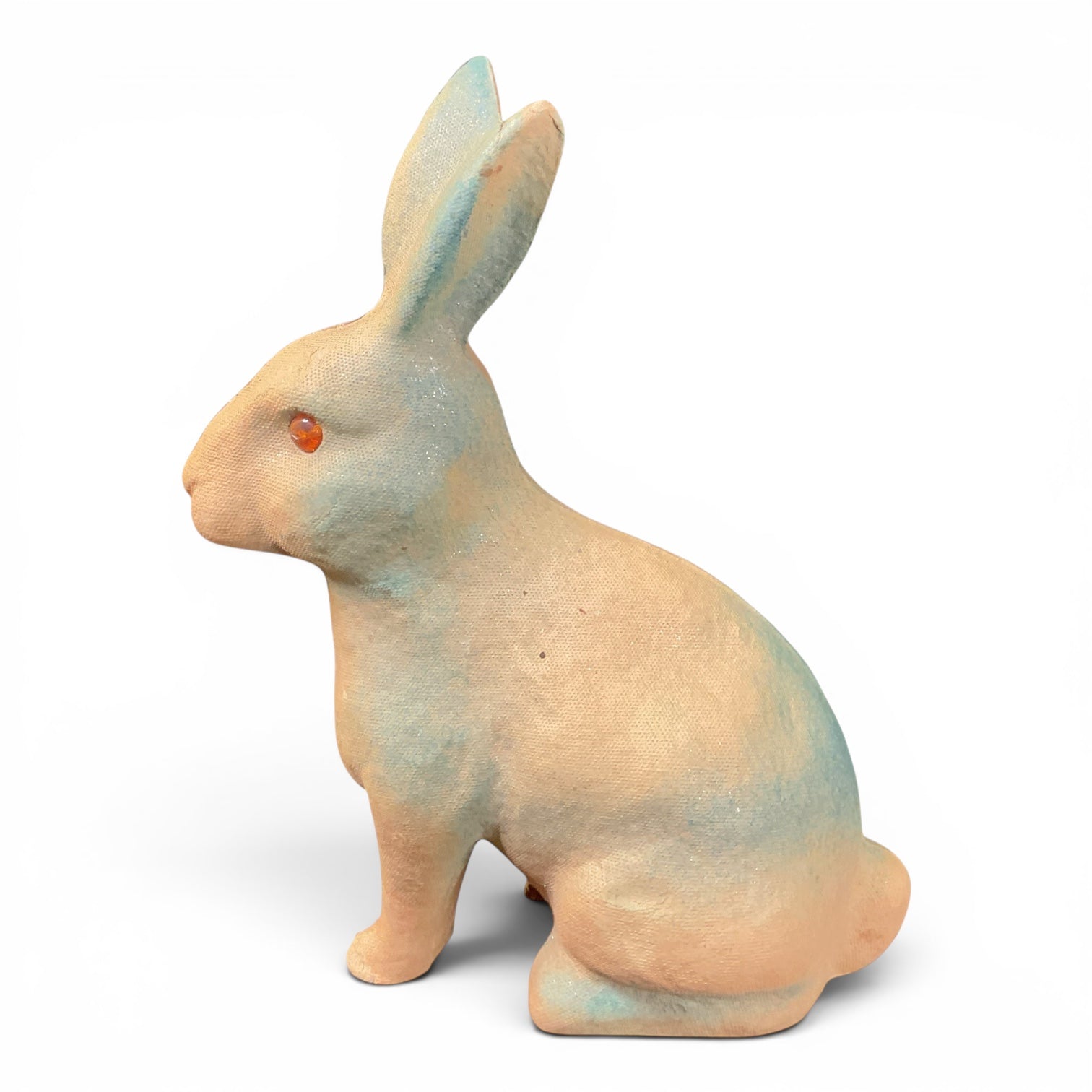 Vintage Paper Mache Easter Bunny Figurine Large Blue Drake Process
