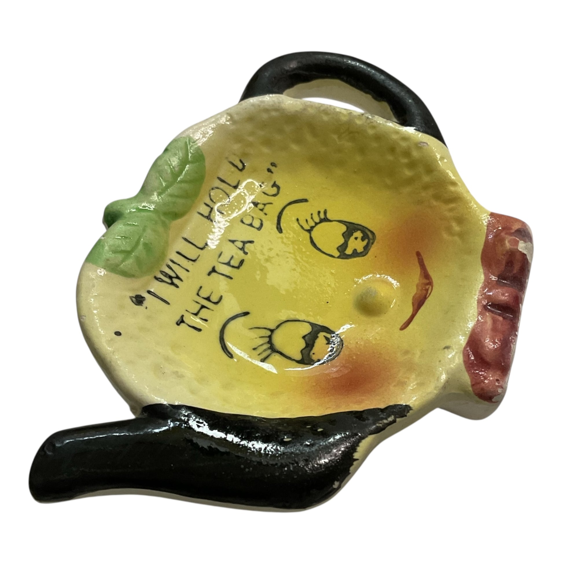 Vintage Tea Bag Holder Anthropomorphic Lemon Ceramic - Avid Vintage