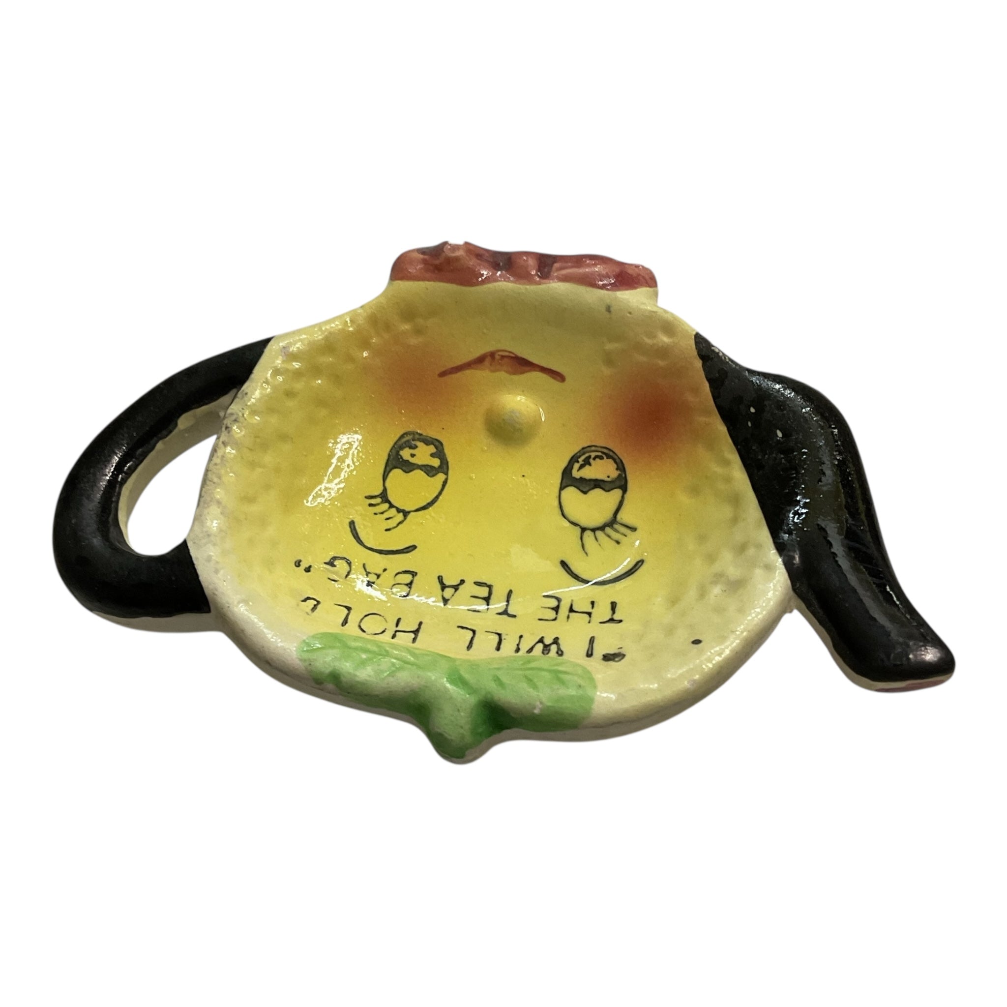 Vintage Tea Bag Holder Anthropomorphic Lemon Ceramic - Avid Vintage