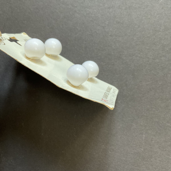 Vintage 83 La Petite 1/2 White Plastic Shank Buttons 4 on Button Card