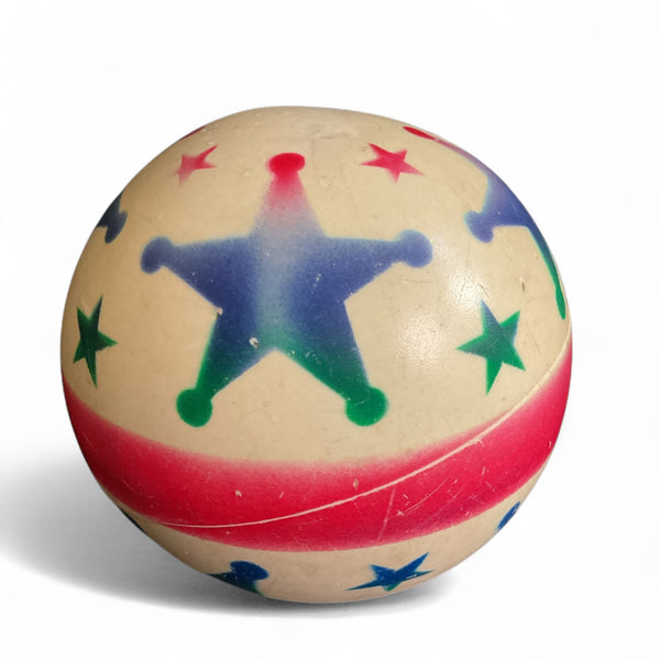 Vintage Rubber Bouncy Ball Small With Stars and Stripe